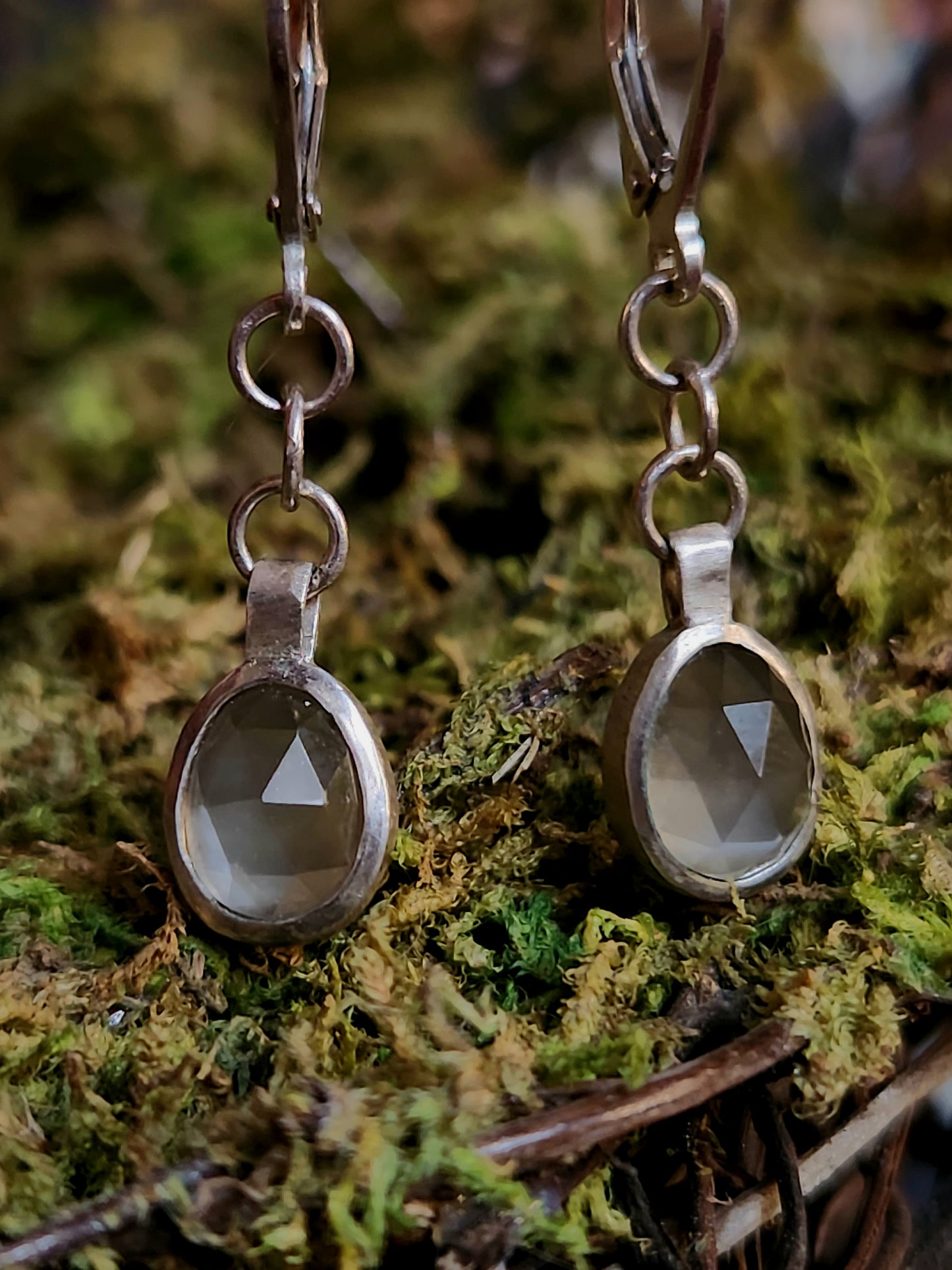 Gray Moonstone Earrings